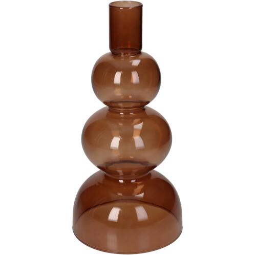 ARTELIBRE Κηροπήγιο Καφέ Γυαλί 10x10x20.5cm