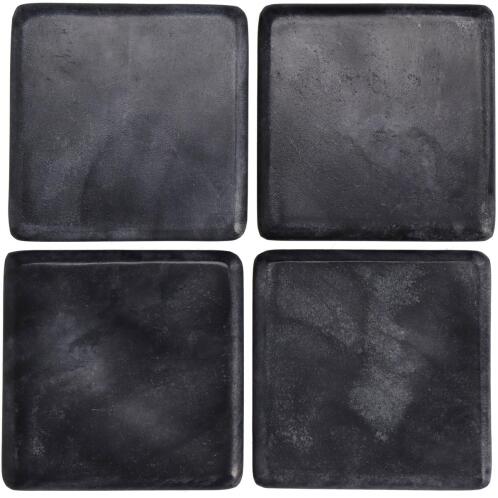 ArteLibre Σουβέρ Τετράγωνο Μάρμαρο 10x10x3.8cm Σετ 4Τμχ Μαύρο