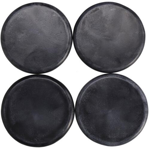 ArteLibre Σουβέρ Στρογγυλό Μάρμαρο 10x10x3.8cm Σετ 4Τμχ Μαύρο