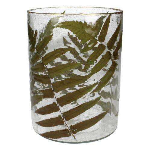 ARTELIBRE Κηροπήγιο Φύλλα Τσαγιού Διάφανο Γυαλί 15x15x21cm