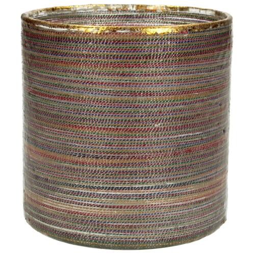 ArteLibre Κηροπήγιο Κορδέλα Γυαλί 10x10x10cm Πολύχρωμο