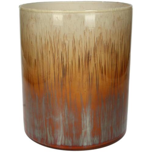 ARTELIBRE Κηροπήγιο Πορτοκαλί Γυαλί 19x19x23cm