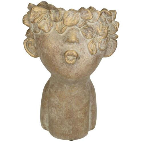 ArteLibre Κασπώ Πρόσωπο Τσιμέντο 11.5x11.5x18cm Χρυσό