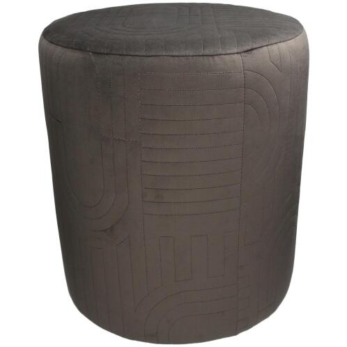 ArteLibre Πουφ Με Σχέδια Βελούδο 40x40x45.5cm Γκρι