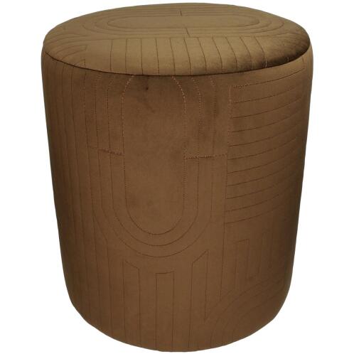 ArteLibre Πουφ Με Σχέδια Βελούδο 40x40x45.5cm Καφέ