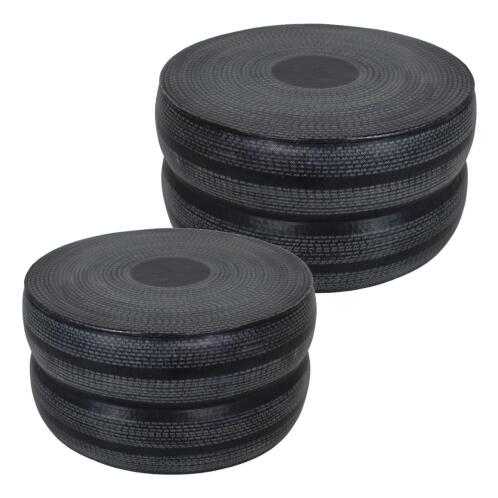 ArteLibre Τραπεζάκι-Κασπώ Μαύρο Αλουμίνιο 76x76x38cm Σετ 2Τμχ