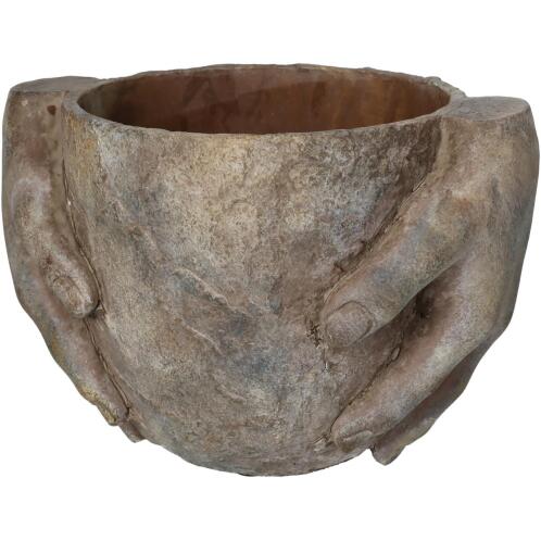 ArteLibre Κασπώ Χέρια Τσιμέντο 24.5x17.5x16.5cm Καφέ
