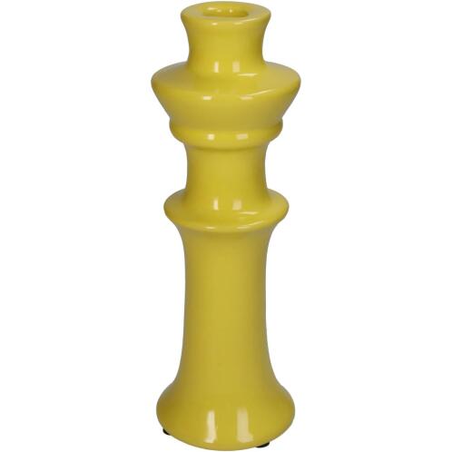 ArteLibre Κηροπήγιο Κεραμικό 8x8x24cm Κίτρινο