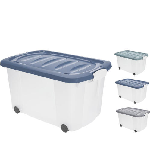 SMART MARKET Κουτί Τροχήλατο Με Καπάκι 75lt Πλαστικό Σε 3 Χρώματα