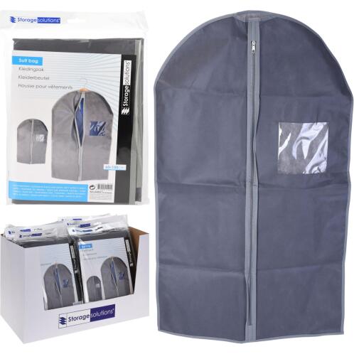 SMART MARKET Θήκη Για Κοστούμι Με Φερμουάρ Και Παράθυρο Non Woven 80g/m² 60x100cm