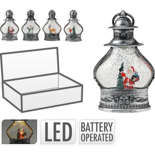 ARTELIBRE Φανάρι Με Χριστουγεννιάτικο Σκηνικό Με LED Θερμό Φως Μπαταρίας Οξυντέ Μέταλλο Σε 4 Σχέδια