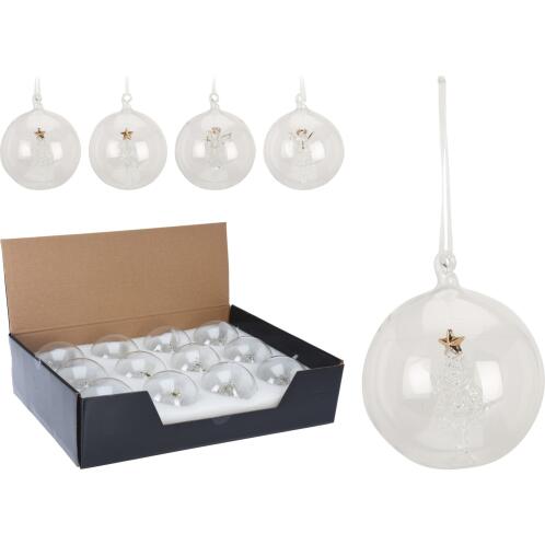 ARTELIBRE Μπάλα Με Φιγούρα Στο Εσωτερικό Διάφανο Γυαλί Φ8cm Σε 4 Σχέδια