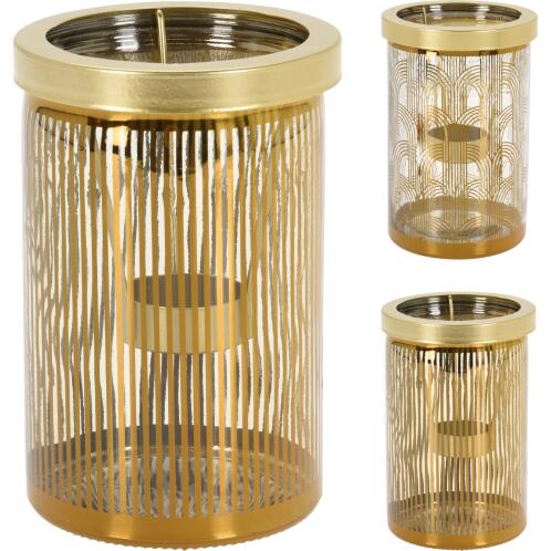 ARTELIBRE Θήκη Ρεσώ Χρυσό/Διάφανο Γυαλί/Μέταλλο 10x15cm Σε 2 Σχέδια