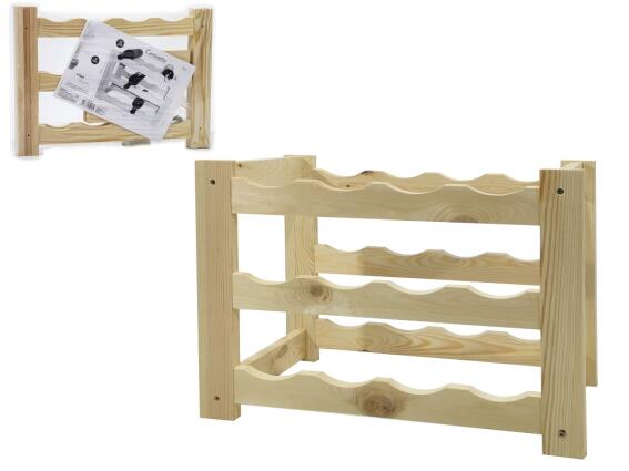 ArteLibre Μπουκαλοθήκη 12 Θέσεων 49x23x36cm Φυσικό Ξύλο