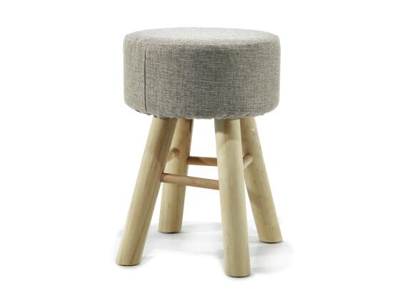 Arte Libre Σκαμπό Ύφασμα Ξύλο Φ28x42cm Μπεζ