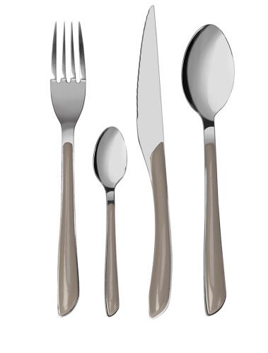 ARTELIBRE Σετ Μαχαιροπήρουνα Glossy Inox/Εκρού Μέταλλο 24Τμχ