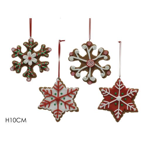 ARTELIBRE Στολίδι Κρεμαστό Χιονονιφάδα Πολύχρωμο Polyresin 10cm Σε 4 Σχέδια