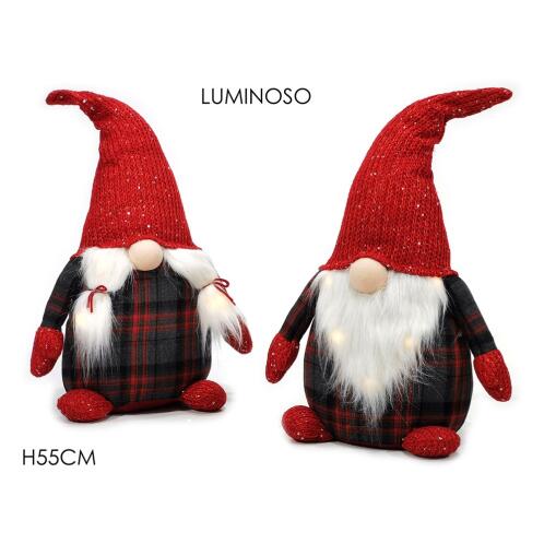 ARTELIBRE Νάνος Φωτιζόμενος Κόκκινο Λούτρινο 55cm Σε 2 Σχέδια