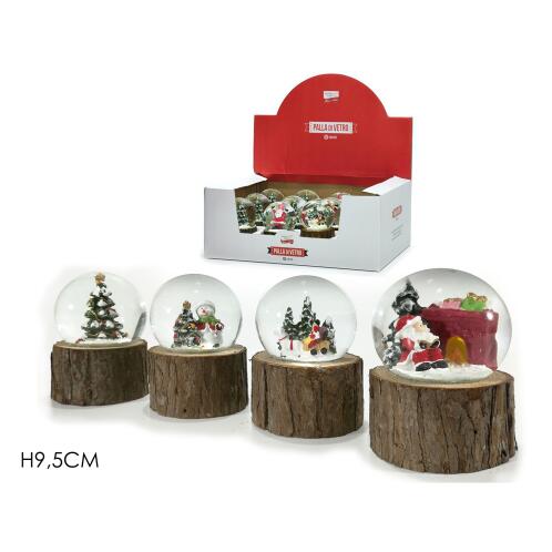 ARTELIBRE Νερόμπαλα Σε Βάση Κορμό Δέντρου Με Φιγούρα 9.5cm Σε 4 Σχέδια