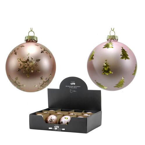 ARTELIBRE Μπάλα Ροζ Γυαλί Φ8cm Σε 2 Σχέδια