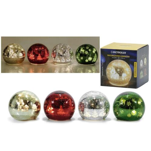 ARTELIBRE Μπάλα Πολύχρωμο Γυαλί Φ12cm Σε 4 Σχέδια