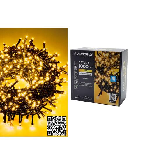 Arte Libre 1000 LED Εσωτερικού & Εξωτερικού Χώρου Με 8 Προγράμματα Χρυσό Φως IP44 31V 22m