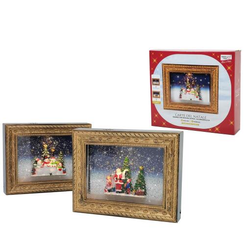 Arte Libre Πίνακας Με Χριστουγεννιάτικο Σκηνικό Με Μουσική Κίνηση Και Φως 24.5x5x19.5cm Σε 2 Σχέδια