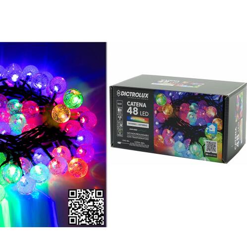 ARTELIBRE 48 LED Εσωτ. & Εξωτ. Χώρου Με 8 Προγράμματα Και Μετασχηματιστή Πολύχρωμο Φως Πράσινο Καλώδιο Μη Επεκτεινόμενο Μπαταρίας 4.5V 4.8+5m