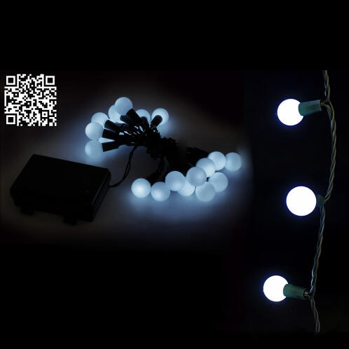 ARTELIBRE 20 LED Μπάλες Εξωτερικού Χώρου Με 8 Προγράμματα Και Χρονοδιακόπτη Ψυχρό Λευκό Φως Πράσινο Καλώδιο Μπαταρίας 1.4+0.5m