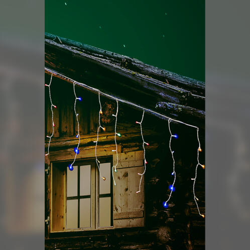 ARTELIBRE 100 LED Κουρτίνα Εσωτ. & Εξωτ. Χώρου Με 8 Προγράμματα Και Μετασχηματιστή Πολύχρωμο Φως Λευκό Καλώδιο Επεκτεινόμενο IP44 3+5x0.5m