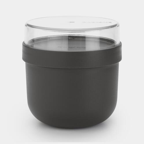 Brabantia Make & Take  Δοχείο Φαγητού Με Χώρισμα Στρογγυλό 0,5L 11X11cm  Γκρι Σκούρο-Πλαστικό