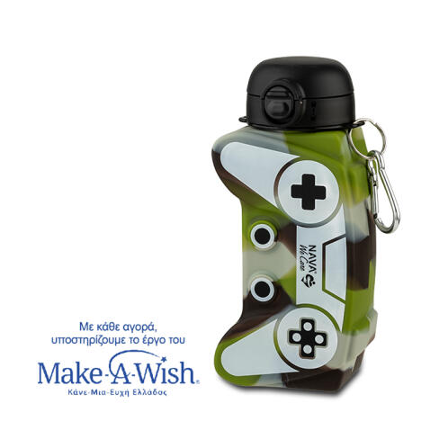 NAVA Μπουκάλι νερού σιλικόνης army game joystick "We Care" 600ml