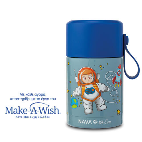 NAVA Παιδικό δοχείο φαγητού ισοθερμικό στρογγυλό "We Care" μπλε 400ml