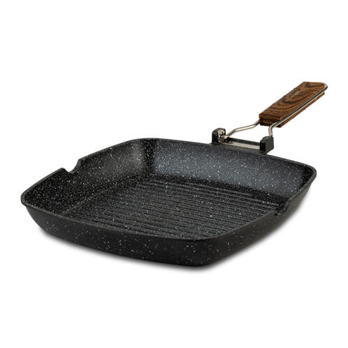 NAVA Γκριλιέρα - σχαροτήγανο "Nature" με πτυσσόμενο χερούλι και αντικολλητική επίστρωση stone 28cm