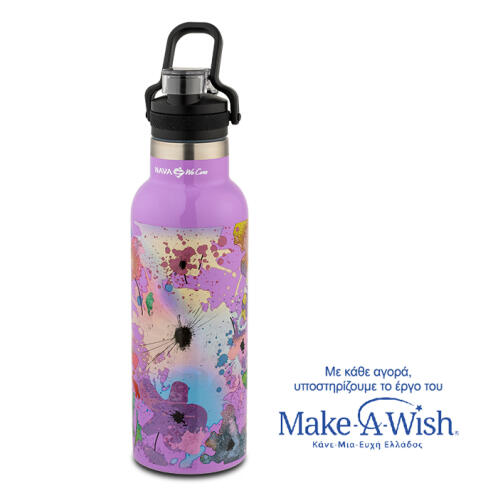 NAVA Θερμός μπουκάλι ανοξείδωτο "We Care", λιλά 500ml