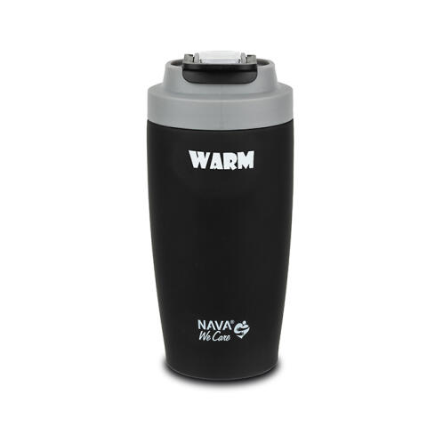 Nava Θερμός Ποτήρι με Καλαμάκι We Care 500ml Μαύρο