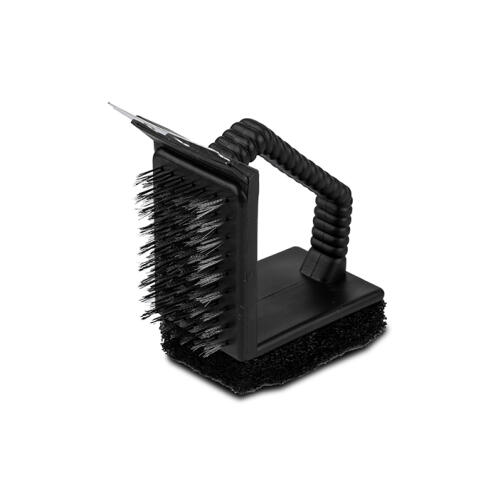 NAVA Ανοξείδωτη βούρτσα καθαρισμού ψησταριάς "BBQ Guru" με σφουγγάρι και ξύστρα 12.5cm
