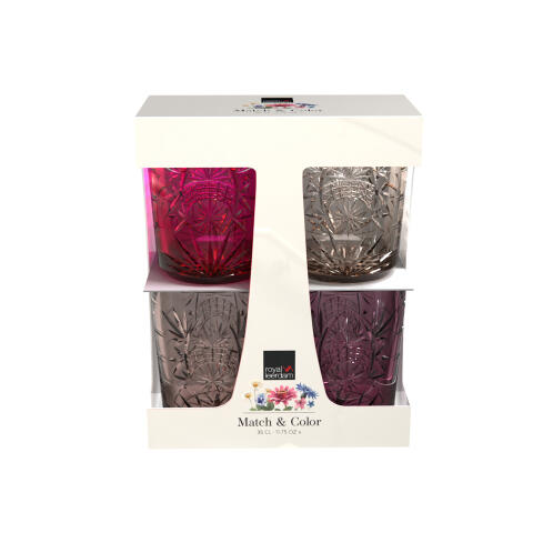 Royal Leerdam Ποτήρια Νερού 350ml Starla Match & Colour Pink -Γυάλινα Σετ 4 Τεμαχίων