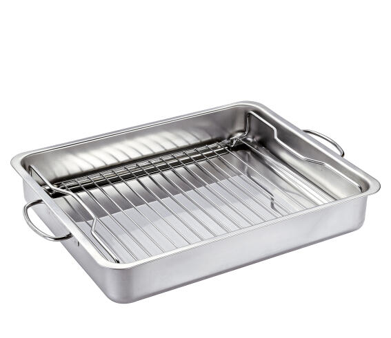 Kuchenprofi Ταψι Παραλληλόγραμμο με Σχαρα και Λαβες 40X32Χ5,7cm Inox