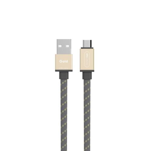 Allocacoc USBCable |Flat| Αλουμινένιο πλεκτό καλώδιο microUSB (1,5 μέτρο - χρυσό)