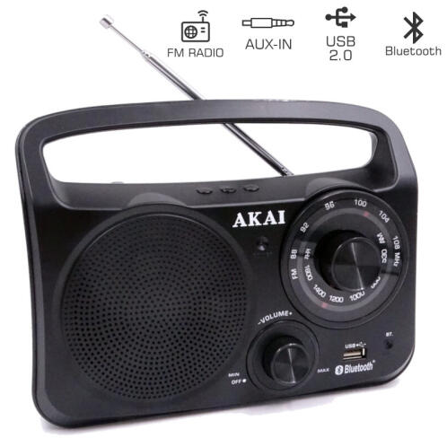 Akai APR-85BT Φορητό αναλογικό ραδιόφωνο με Bluetooth, USB και Aux-In