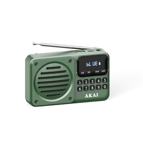 Akai APR-300 Πράσινο μίνι φορητό ρετρό ραδιόφωνο FM/AM, Bluetooth, USB, microSD
