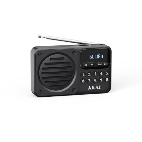 Akai APR-300BK Μαύρο μίνι φορητό ρετρό ραδιόφωνο FM/AM, Bluetooth, USB, microSD