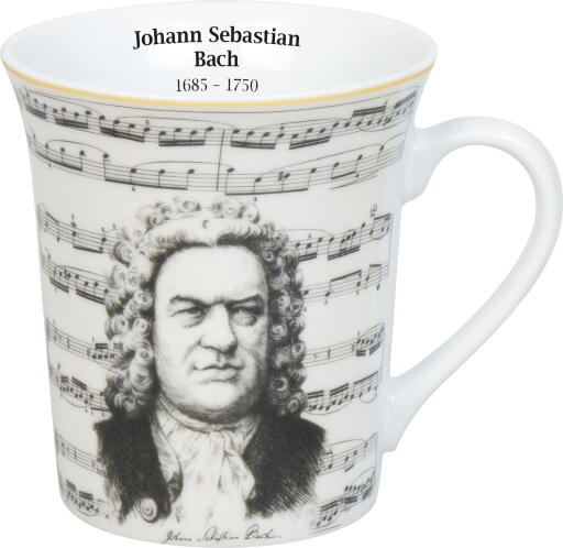 Konizt Κούπα 410ml Bach Composers Music Λευκή Πορσελάνη