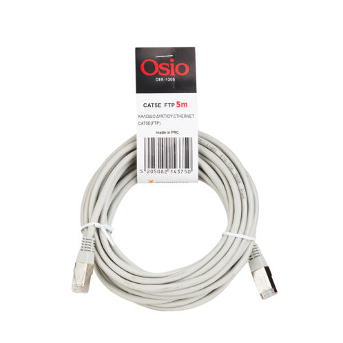 Osio OEK-1305 Kαλώδιο δικτύου Εthernet Cat5e (FTP) RJ45 σε RJ45 5m