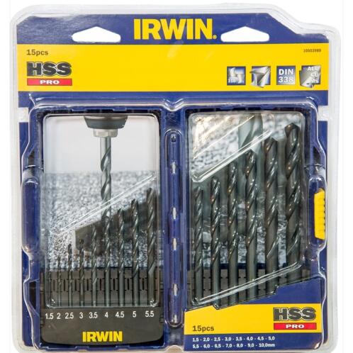 ΤΡΥΠΑΝΙΑ ΜΕΤΑΛΛΟΥ IRWIN ΣΕΤ 15 ΤΕΜ. 1.5-10mm