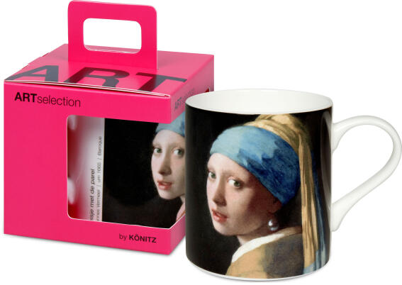 Konitz Κούπα 400ml Κορίτσι με το Μαργαριταρένιο Σκουλαρίκι by J.Vermeer Art Λευκή Πορσελάνη Σε Συσκ