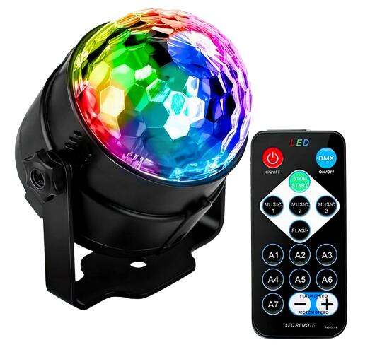 MusicMate Διακοσμητικό Φωτιστικό με Τηλεχειριστήριο Disco ball MB5