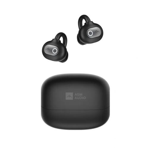 AGM Open Buds 1 – Open-Ear Ακουστικά Bluetooth 5.4 με ANC & LED Display, IPX4, Μαύρο