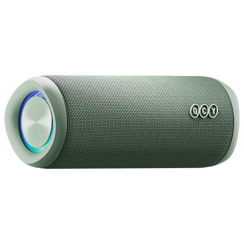 QCY SP7 Green -  Portable Bluetooth Speaker w Stereo Sound 40W, Mic for Calls, RGB Light Show